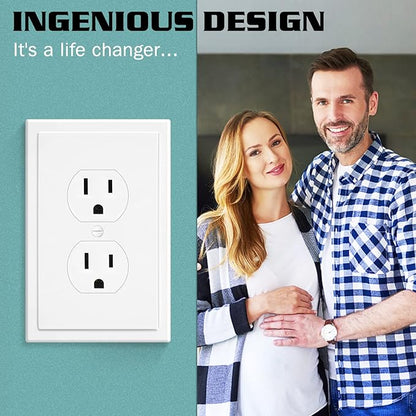 1-Gang Modern Edge Decorative Wall Plate Cover Switch Outlet Single Duplex Electrical Faceplate for Light Switches, Smart Switch, GFCI, Dimmers, Receptacle, USB Outlet (10 Pack, Single Duplex)