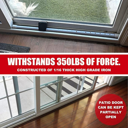 Securityman Door Security Bar with Alarm | Sliding Door Security | Door Stopper (120 dB Extra Loud Alarm) Enjoy Peace of Mind with Durable, Heavy Duty Door Jammer Door Stop Alarm Stick Inside