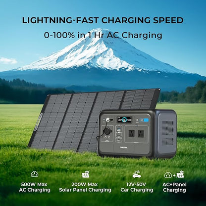 OUKITEL P800 800W Solar Generator with 200W Solar Panel, 512Wh Portable Power Station LiFePO4 Battery Emergency for Home Backup Camping RVs