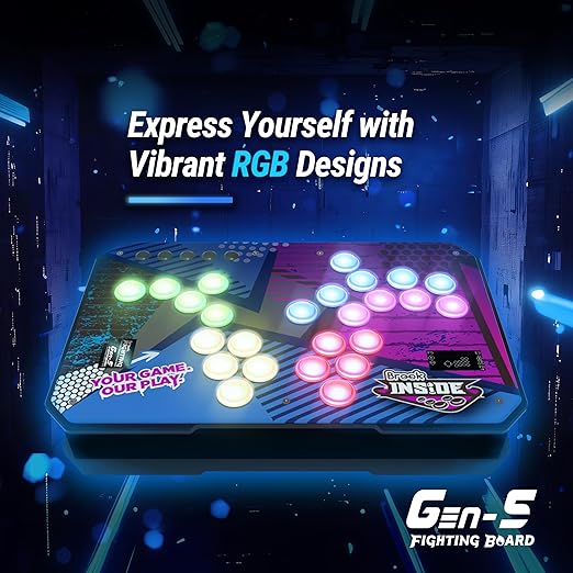 Brook Gaming GEN 5 Wired Fighting Board – Compatible with PS5, PS4, NS, NS2, and PC/Ultra-Low Latency & RGB Lighting Equipped (Exclusive Version)