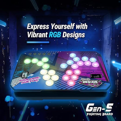 Brook Gaming GEN 5 Wired Fighting Board – Compatible with PS5, PS4, NS, NS2, and PC/Ultra-Low Latency & RGB Lighting Equipped (Exclusive Version)