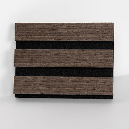 Sample Wood Salt Acoustic Wall Panels, Soundproof Wooden Wall Panels, 3D Fluted Sound Absorbing Panel, Natural Walnut, Sample Pack