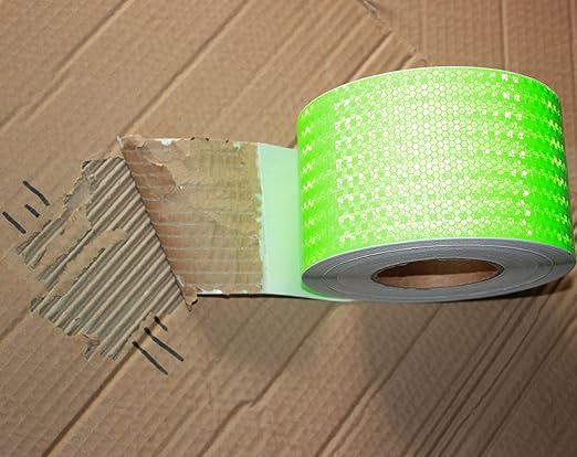 Green Reflective Tape Outdoor Waterproof 4 inch Wide, High Visibility Warning Safety Industrial Marking Tape (68 feet)