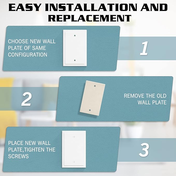 1-Gang Modern Edge Decorative Wall Plate Cover Switch Outlet Single Blank Electrical Faceplate for Light Switches, Smart Switch, GFCI, Dimmers, Receptacle, USB Outlet (10 Pack, Single Blank)