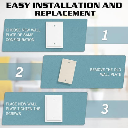 1-Gang Modern Edge Decorative Wall Plate Cover Switch Outlet Single Blank Electrical Faceplate for Light Switches, Smart Switch, GFCI, Dimmers, Receptacle, USB Outlet (4 Pack, Single Blank)