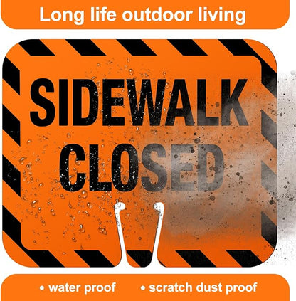 9 Pcs Plastic Sidewalk Closed Sign Bulk for Traffic Cones Top Road Warning Signs 10.4" Height x 12.6" Width x 0.05" Thickness for Outdoor Barricade Construction Caution