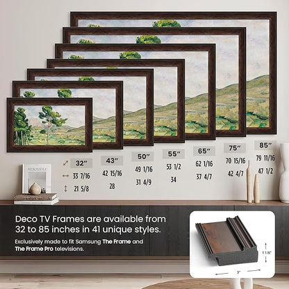Burlwood 65" Premiere Deco TV Frame - Compatible ONLY with Samsung The Frame TV and Pro TVs (Fits 2021-2025, LS03A, LS03B,LS03C,LS03D,LS03FA,LS03FW)