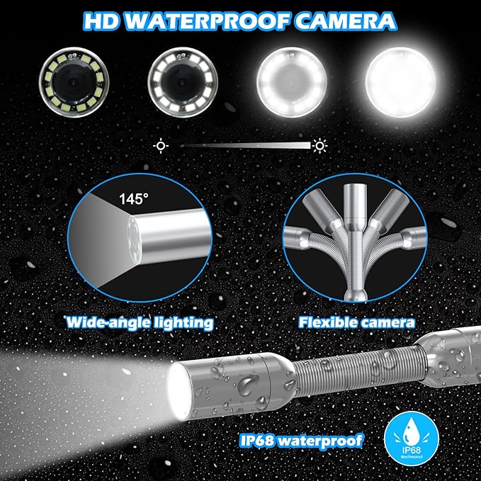 Sanyipace Sewer Camera with Locator 100 FT/30 M, Drain Pipe Inspection Camera with Detector, Waterproof Cámara Probe w/h 512Hz Transmitter, Distance Counter, 9" Color Screen, 16GB TF Card, 5mm Cable