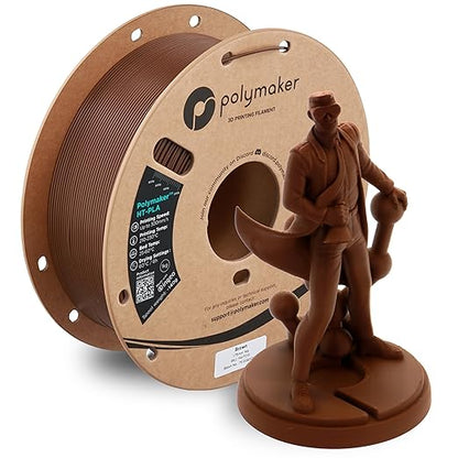 Polymaker HT-PLA Filament 1.75mm Brown, High Temp PLA for 3D Printing, Heat Stable Up to 150°C, Easy to Print, Works with Most FDM Printers, 1kg Spool