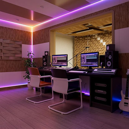 MIWISE RGB Smart IC COB LED Strip Light,20ft Color Chasing Flexible DC24V LED Tape Light,WS2811 Addressable RGB Ribbon,for Party/Home/Office DIY Lighting Projects(Power Supply&Controller NOT Included)