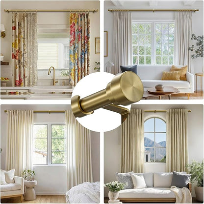 Oneach Heavy Duty Curtain Rods for Windows 28 to 48 Inch, 1 Inch Antique Gold Curtain Rod, Adjustable Length Rod with Metal Finials, Modern Decorative for Bedroom Kitchen Living Room (16 to 60 Inch)