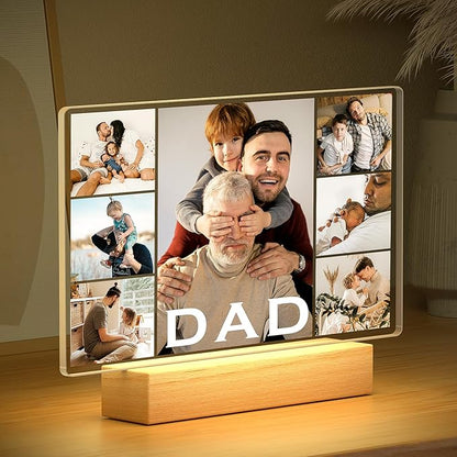 Custom Picture Frame with Photo, Customized Picture Frames, Personalized Photo Frame, Personalized Valentines Day Gifts for Dad Baby Kid Family