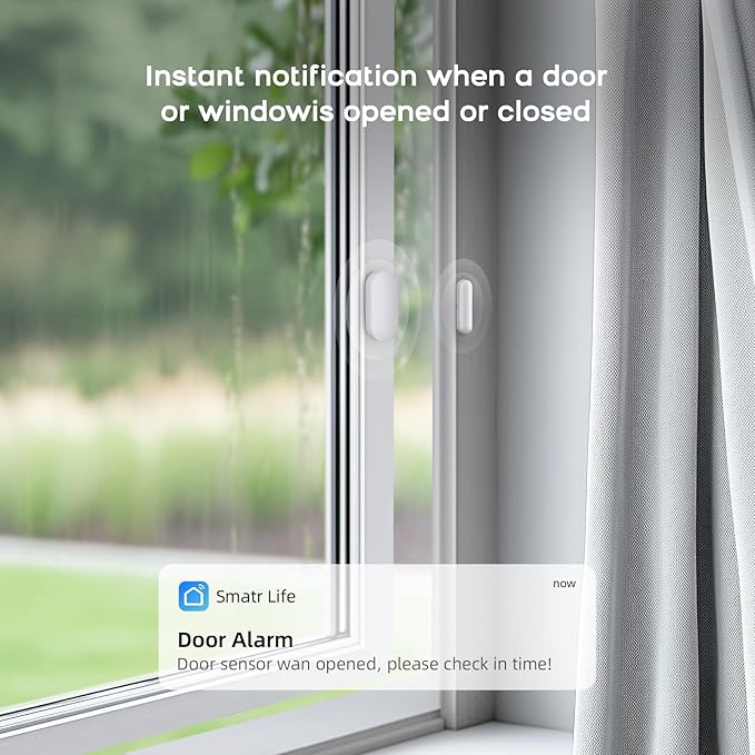 LWOHSI Alarm System for Home Security,Wireless 4.3" Fulltouch Screen Home Alarm Kits with Tuya APP Remote Alert,Door Sensors,Moiton Detector,Compatible with Alexa/Google Assistant for Villa,Apartment