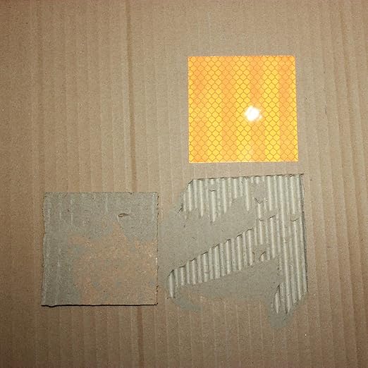 Non Fading Orange Reflective Stickers 2 inch X 2 inch, Outdoor Waterproof High Visibility Warning Safety Adhesive Reflector Tape (100 Pcs)