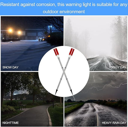 10PCS Solar Powered Driveway Markers - Reflective Red Landscape Reflectors for Snow, Road, Outdoor Yard, Parking, Sidewalk