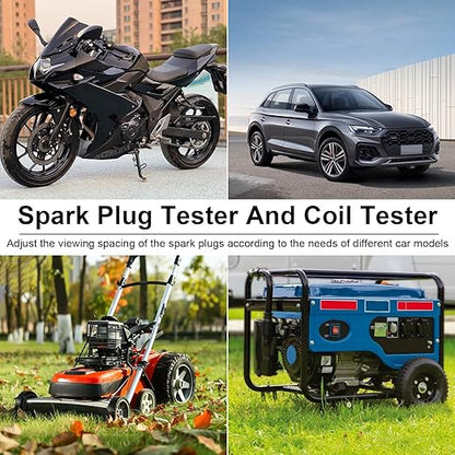 2 PCS Spark Plug Tester, Adjustable Ignition Coil Tester System, Coil Pack Tester, Spark Testers Tool, Spark Checker, Autos Diagnostic Test Tool for Automotive, Small Engines, Lawnmowers
