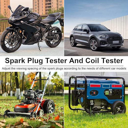 Spark Plug Tester, Adjustable Ignition Coil Tester System, Coil Pack Tester, Spark Testers Tool, Spark Checker, Autos Diagnostic Test Tool for Automotive, Small Engines, Lawnmowers