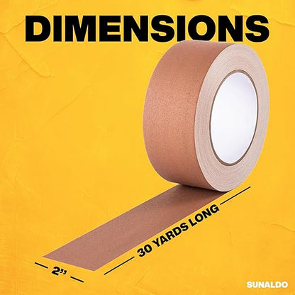 Gaffers Tape, Strong Hold, Easy to Rip, Residue-Free Professional Grade Floor Tape for Electrical Cords, Matte Finish Non Reflective, Weather Resistant (1 Pack, Brown, 2" x 30 Yards)
