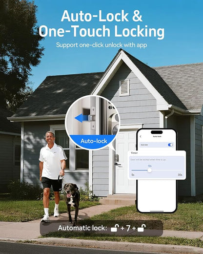 Smart Door Lock, Anybell Fingerprint Door Lock Keyless Entry with Electronic Keypad Deadbolt, App Control, Auto Lock, Biometric Lock for Front Door, Hotel & Office