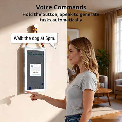 21.5'' Digital Calendar & Chore Chart - Smart Interactive Display for Family Schedules, 1920 * 1080P Full HD Touchscreen Electronic WiFi Planner, Wall and Desk Mountable