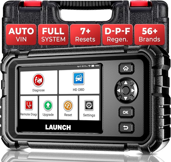 Launch CRP129 HD Heavy Duty Truck Scanner, 2026 Full System Diesel Scanner with Speed Limit Adjust Reset, D.P.F Regen, Oil Reset for Commercial Vehicles, Cummins, Detroit, International Paccar