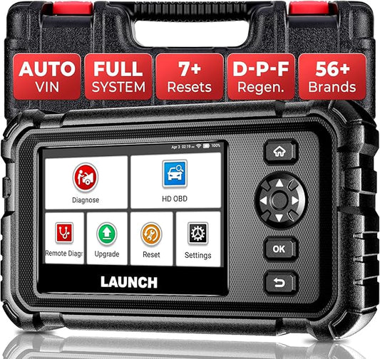 Launch CRP129 HD Heavy Duty Truck Scanner, 2026 Full System Diesel Scanner with Speed Limit Adjust Reset, D.P.F Regen, Oil Reset for Commercial Vehicles, Cummins, Detroit, International Paccar