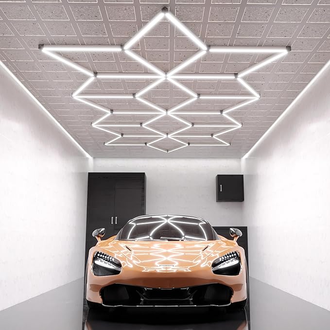 Neatfi Modern LED Garage Light, 36,120 Lumens, 361.2W, 6500K, IP54 Rated, Ceiling Lighting for Car Detailing, Auto Shops, Workshops, and Gyms (Snowflake Pattern, Cool White)