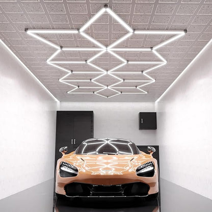 Neatfi Modern LED Garage Light, 36,120 Lumens, 361.2W, 6500K, IP54 Rated, Ceiling Lighting for Car Detailing, Auto Shops, Workshops, and Gyms (Snowflake Pattern, Cool White)