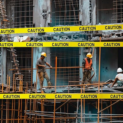 Caution Warning Tape – 3 Inch x 1000 Feet | Bright Safety & Hazard Tape with Bold Black Text for Construction, Events, and Dangerous Areas (Caution, 1 Pack)