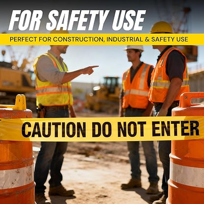 Caution Do Not Enter Tape 3 inch X 1000 feet • Bright Yellow with a Bold Black Print • 3 in. Wide for Maximum Readability • Tear Resistant Design