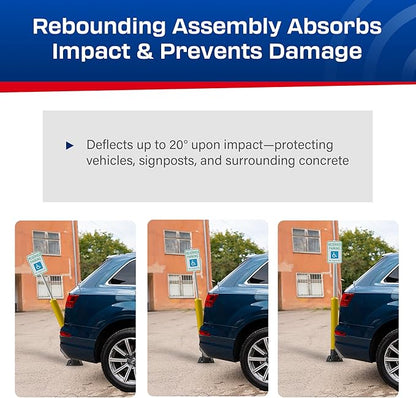 Impact Recovery - SlowStop Rebounding Bollard Sign Post - Handicap Parking Sign - Bollard Post - Made in the USA - 78” Van Accessible Signage