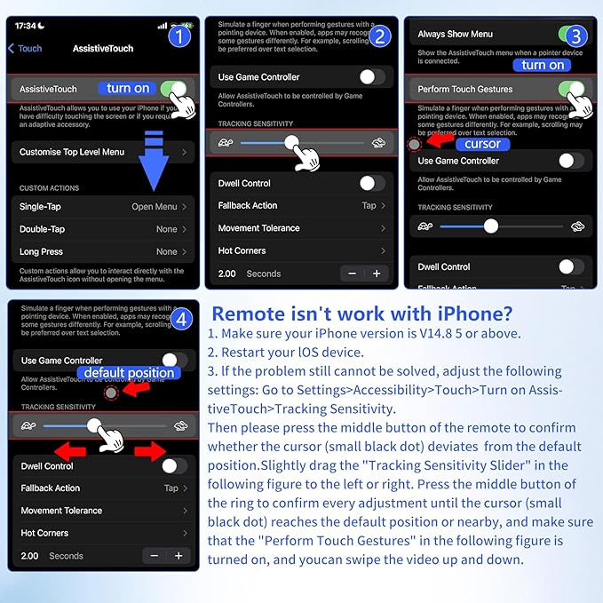 TikTok Video Scrolling Remote Control for iPhone and Android Smartphones, Cellphone E-Book APP Page Turner, Camera Photo and Video Clicker, Neck Strap Included.