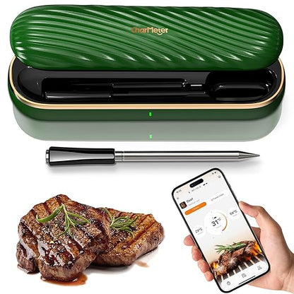 Meat Thermometer Digital Wireless, Bluetooth Smart Meat Thermometer with APP 500FT Remote for Grilling and Smoker,Portable Cooking Temperature Probe for Oven, Outside Grill and BBQ | IP67 Waterproof