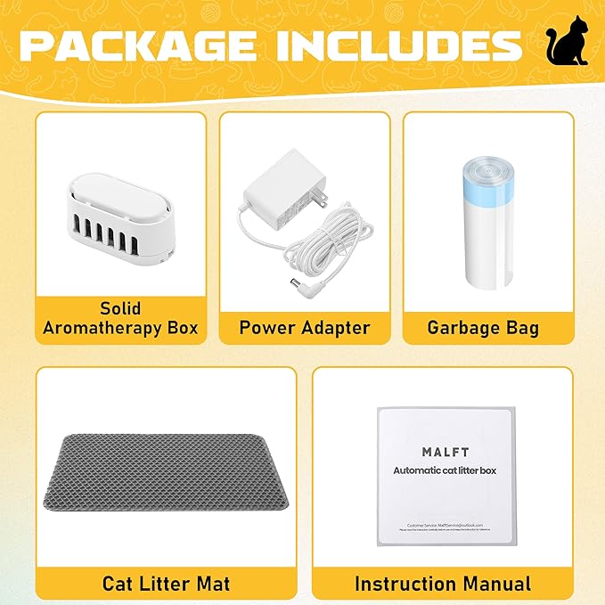 Automatic Cat Litter Box 90L, Self-Cleaning Litter Box - WiFi/Smart APP Control, Night Mode, Anti-Pinch Safety System for Multiple Cats, Includes Premium Mat & Waste Bags