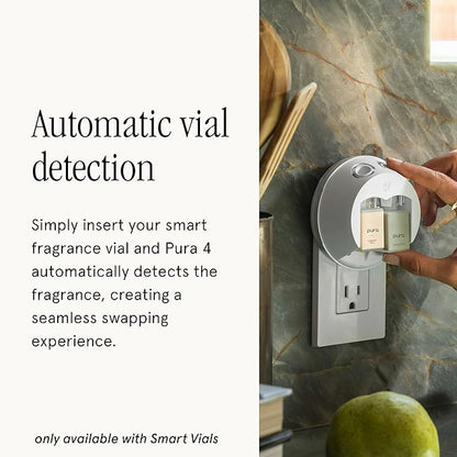 Pura Smart Home Fragrance Device Starter Set - Pura 4 - Scent Diffuser for Home - Includes Fragrance Aroma Diffuser - Square Box, Festival and Beach Vacay Scent Refills