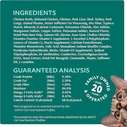 Optimeal Wet Cat Food Variety Pack - Grain Free Tender Morsels, High Protein Premium Nutrition Made with Natural European Ingredients in Savory Gravy, Adult Cat Food Wet Pouches 3oz Pouch (Pack of 12)