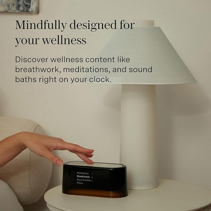 Loftie Alarm Clock with Sound Machine – Smart Alarm Clock w/Light, White Noise, Bluetooth Speaker, Night Light, 100+ Sounds, Blackout Mode, No WiFi Mode, Optional Subscription, White