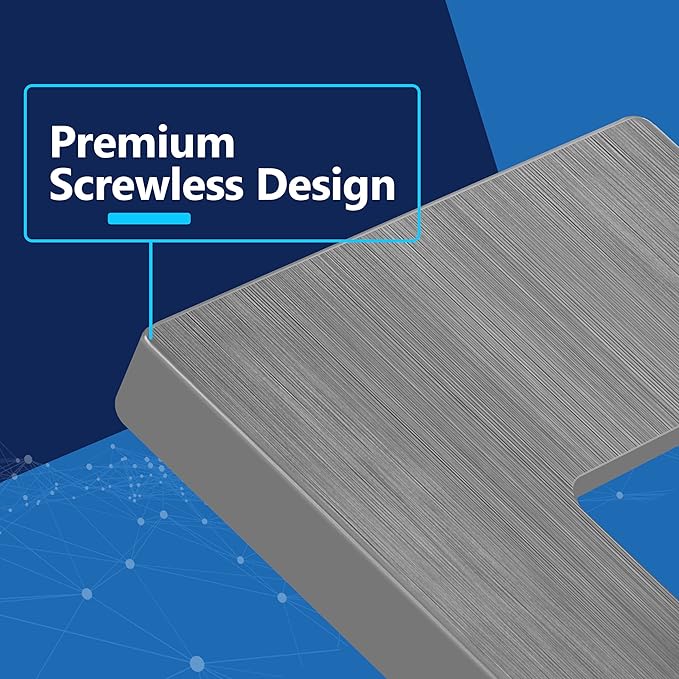 LIDER Brushed Finish Decorator Switch Cover, Screwless Wall Plate, Mid-Size 1-Gang 4.88" x 3.11", Unbreakable Polycarbonate Thermoplastic, UL Listed, LSWP-31M-BGY, Brushed Gray