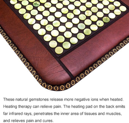 Infrared Heating Pad, Far Infrared Natural Jade Heating Pad, Auto Shut Off, Adjustable Temperature, Gifts for Women/Men/Dad/Mom (Brown, jadeseatback-u)