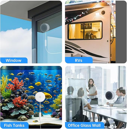 2K No Drill Window Camera-2 Pack Indoor Cameras for Home Security with Starlight Night Vision, AI Smart Detection, 911 Emergency Dispatch,US Based Cloud,2 Way Talk,24/7 Recording