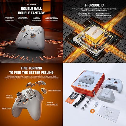 PC Controllers, BIGBIG WON Gale Hall Wireless Controllers, Motion Control, Hall Joysticks&Triggers, 3 Pairs of Thumbsticks, PC App Game Controllers for Switch/Switch2/iOS/Android Wireless Gaming Controller