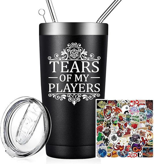 Dungeons and Dragons Gifts - Tears of My Players - Dungeon Master Christmas Birthday Gifts for Him Dnd Lovers - 20oz Dnd Tumbler