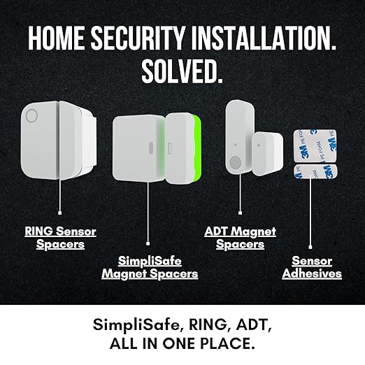 Magnet Riser Compatible with SimpliSafe | Alarm Contact Spacer with 3M Adhesive | Alarm Riser - Sensor/Magnet Not Included (1 Pack - 3/4 inch)