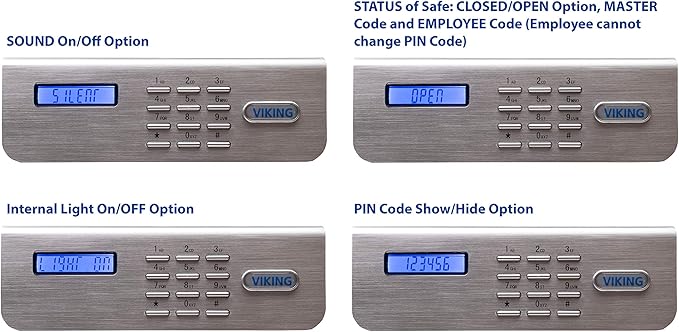 Viking Security Safe VS-48DS Heavy Duty Depository Safe with Drop Slot – Large Digital Keypad Box for Cash, Documents & Valuables – Anti-Fish Design, Motorized Lock, LED Light – For Business Use