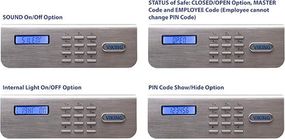 Viking Security Safe VS-48DS Heavy Duty Depository Safe with Drop Slot – Large Digital Keypad Box for Cash, Documents & Valuables – Anti-Fish Design, Motorized Lock, LED Light – For Business Use