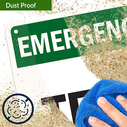 Custom Emergency Sign, OSHA Sign, 7x10 Inches, 55 mil thick HDPE (high density polyethylene), Made in USA by My Sign Center