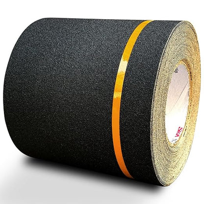 S&X Heavy Duty Anti Slip Tape 6 Inch x 60 Ft, 2X Longer Enhanced Adhesive Grip Tape with Reflective Strip, Outdoor Stair Treads Non-Slip for Steps Ramps Boats Decks Long-Lasting