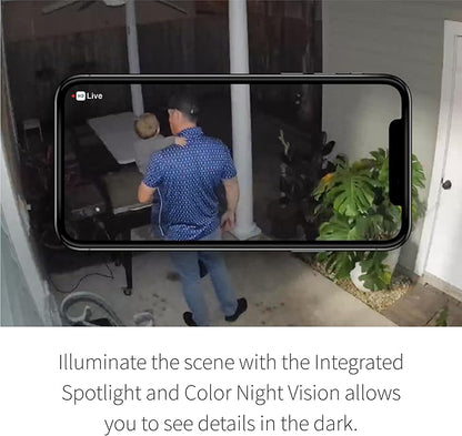 Arlo Essential Security Camera 2K | Outdoor - Indoor | 2nd Gen | Wireless with Spotlight, 2-Way Audio, Color Night Vision, Live Stream, Motion Activation, Real Time Notifications - White, 3 Cameras
