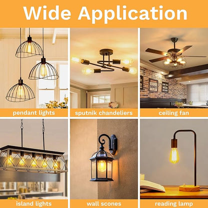 Edison Bulbs E26 Medium Base 2700K Soft White, 750LM ST58 Vintage LED Filament Bulb Clear Glass, Equivalent 75W Dimmable Lights Bulb 90+ CRI for Chandeliers, Pendants, Wall Sconces, 18 Pack