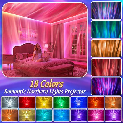 Northern Lights Projector Christmas Gifts for Teen Girls, 18 Colors Galaxy Projector for Bedroom Lumena Lamp Mood Lighting Ocean Lamp, Remote Cute Stuff for Teen Girls Night Light Projector Cool Stuff